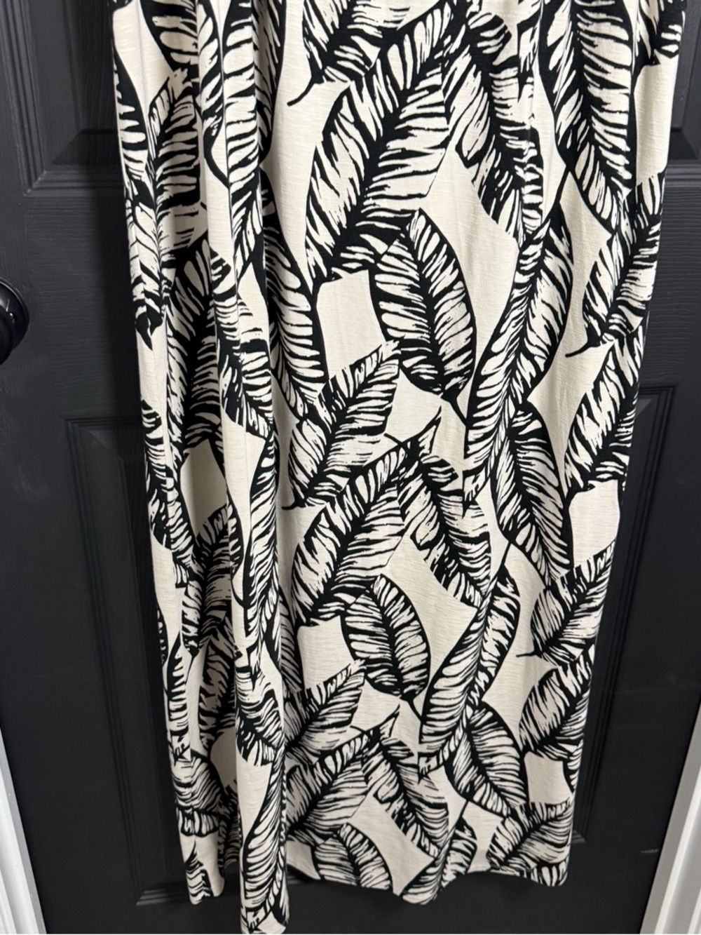 J. Jill Cream Maxi Dress with Black Leaf Print - Picture 4 of 10